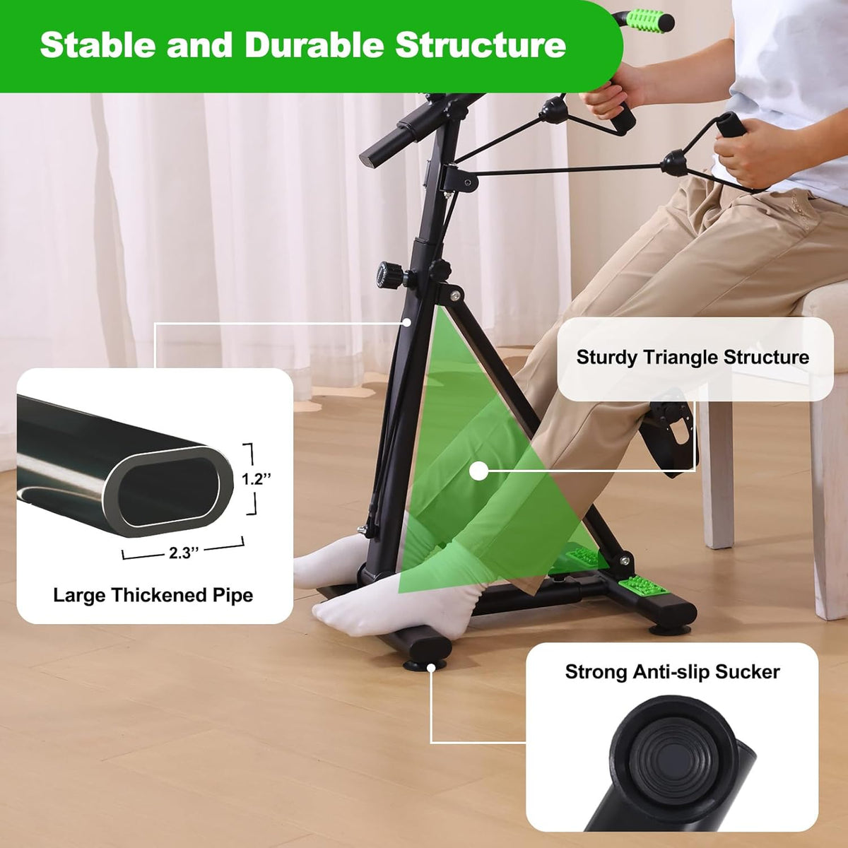 Pedal Exerciser Bike for Seniors, Arm Leg Hand and Knee Elderly Exercise Equipment, Sitting Home Exercise Machine for