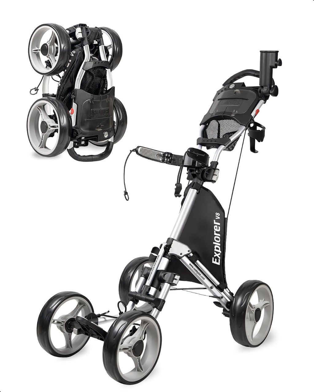 CaddyTek Superlite 4 Wheel Golf Push Cart, Explorer Version 8
