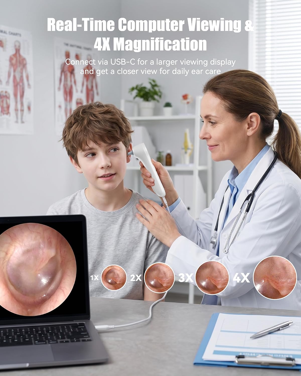 Otoscope Ear Camera with Light, Ear Wax Removal Camera for Adults Kids