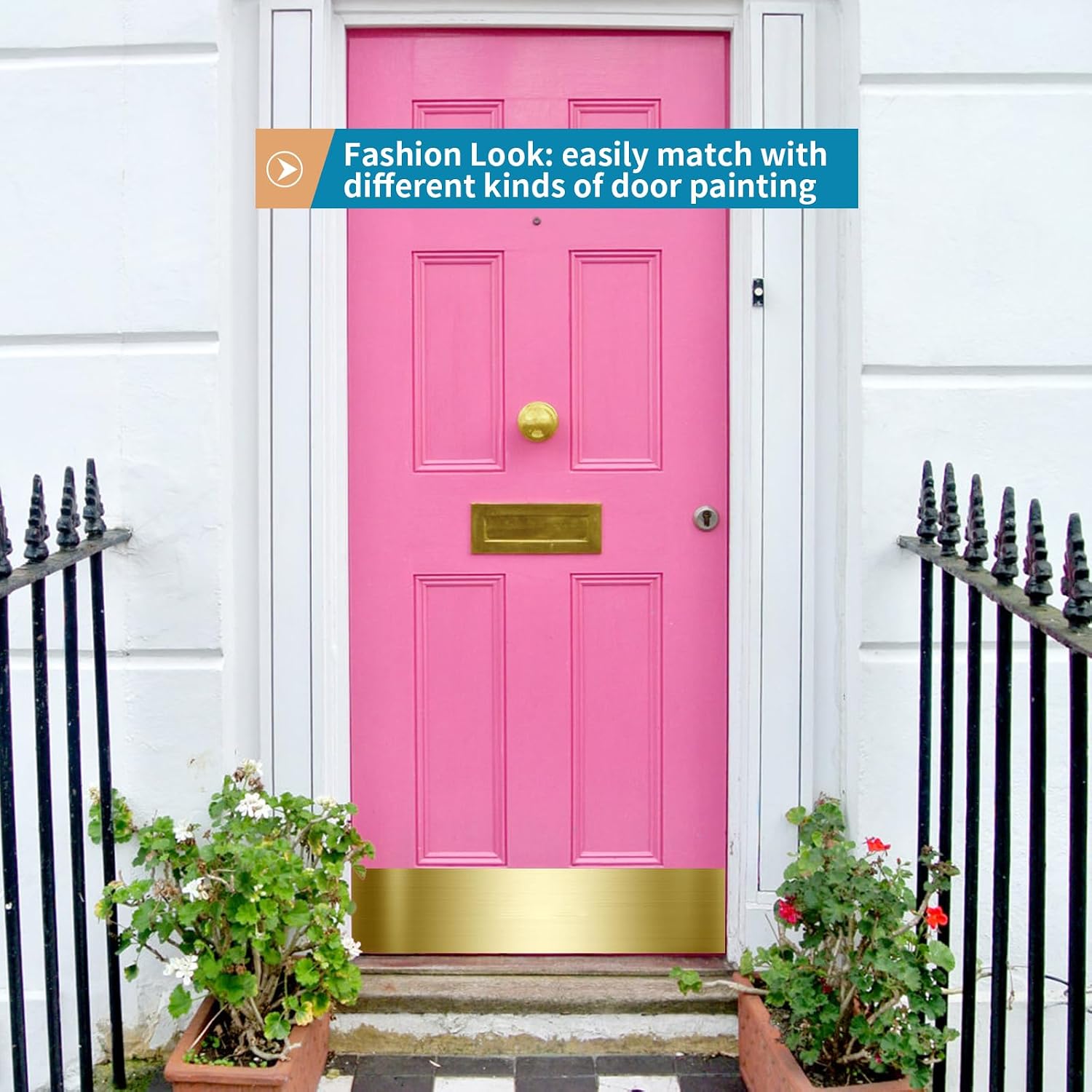 Stainless Steel Door Kick Plate, 6" x 34" Door Push Plate, Self Adhesive Kickplate for 36" Doors Interior or Exterior