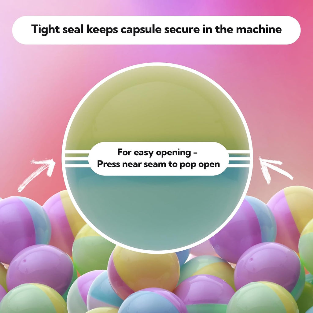 Capsule Vending Machine Pastel Colored Round Capsules Empty 50 pcs 2 inch - Gumball Machine Capsules Bulk Party Favor