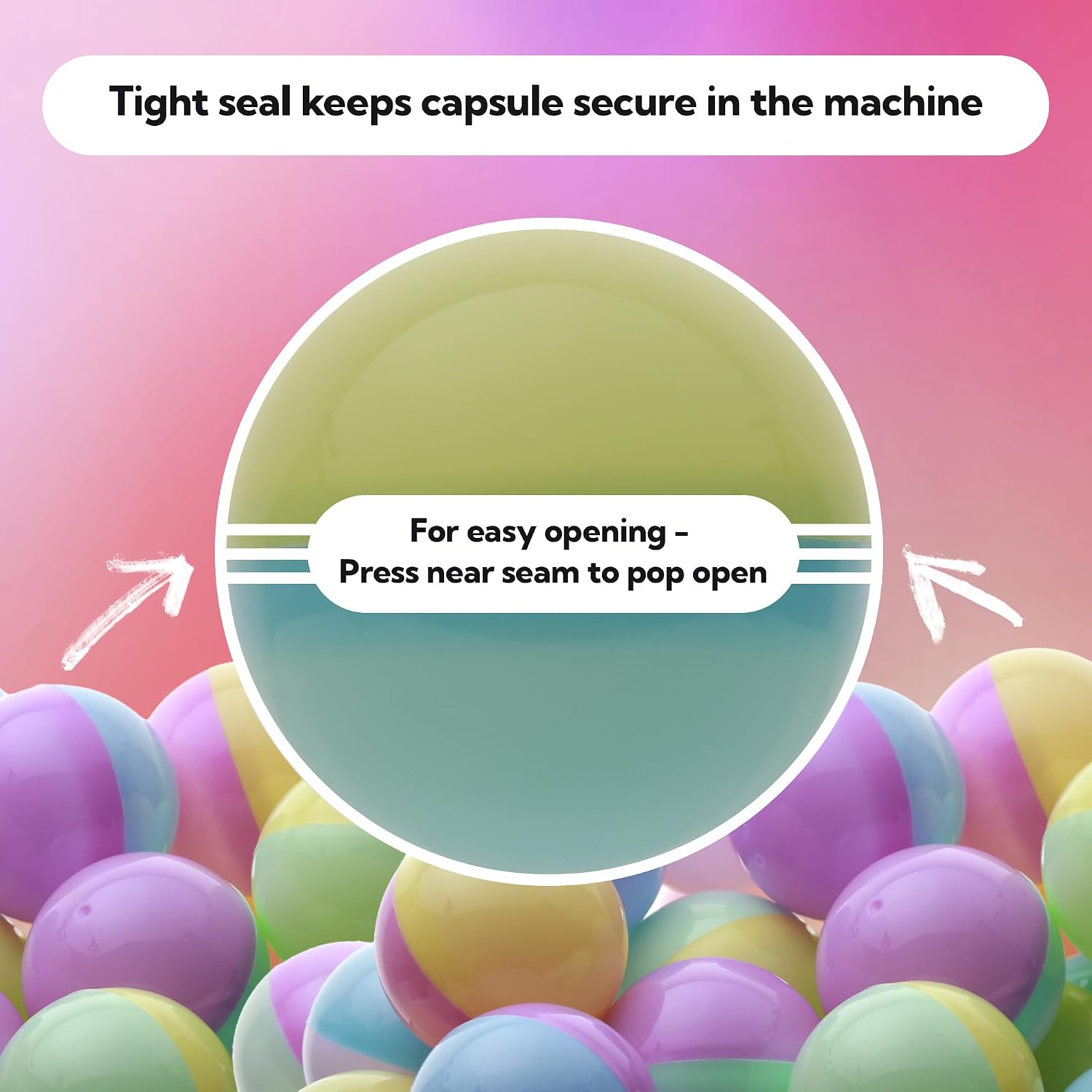 Capsule Vending Machine Pastel Colored Round Capsules Empty 50 pcs 2 inch - Gumball Machine Capsules Bulk Party Favor