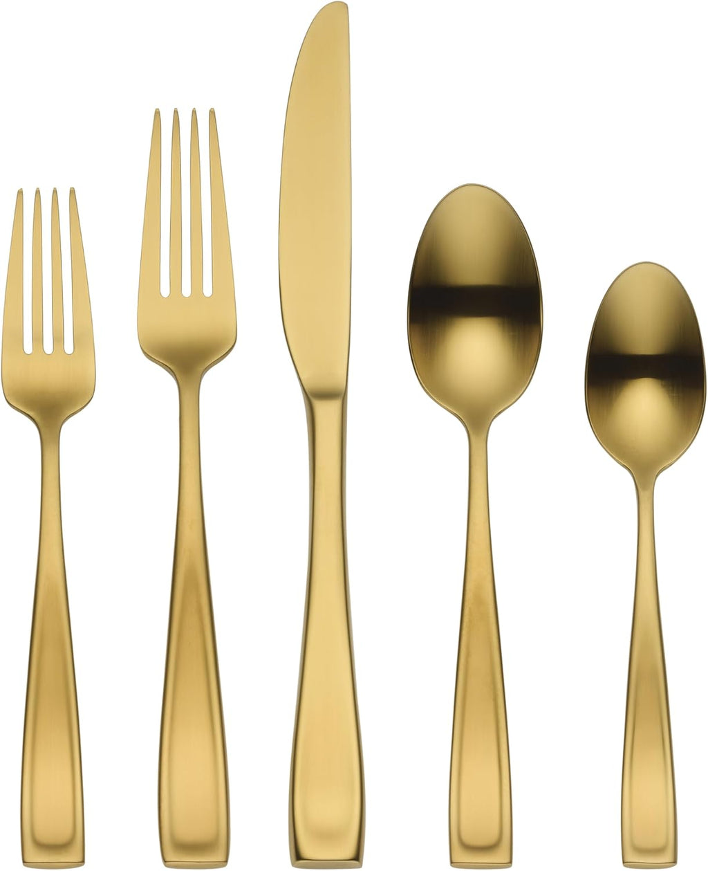 Moda Gold Satin 20-Piece 18/10 Silverware Set for 4, Flatware