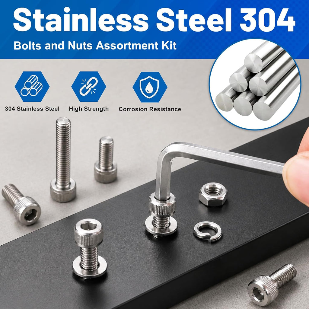 960PCS M3 Hex Socket Screws Assortment Kit, M3x6/8/10/12/16/20/25/30mm
