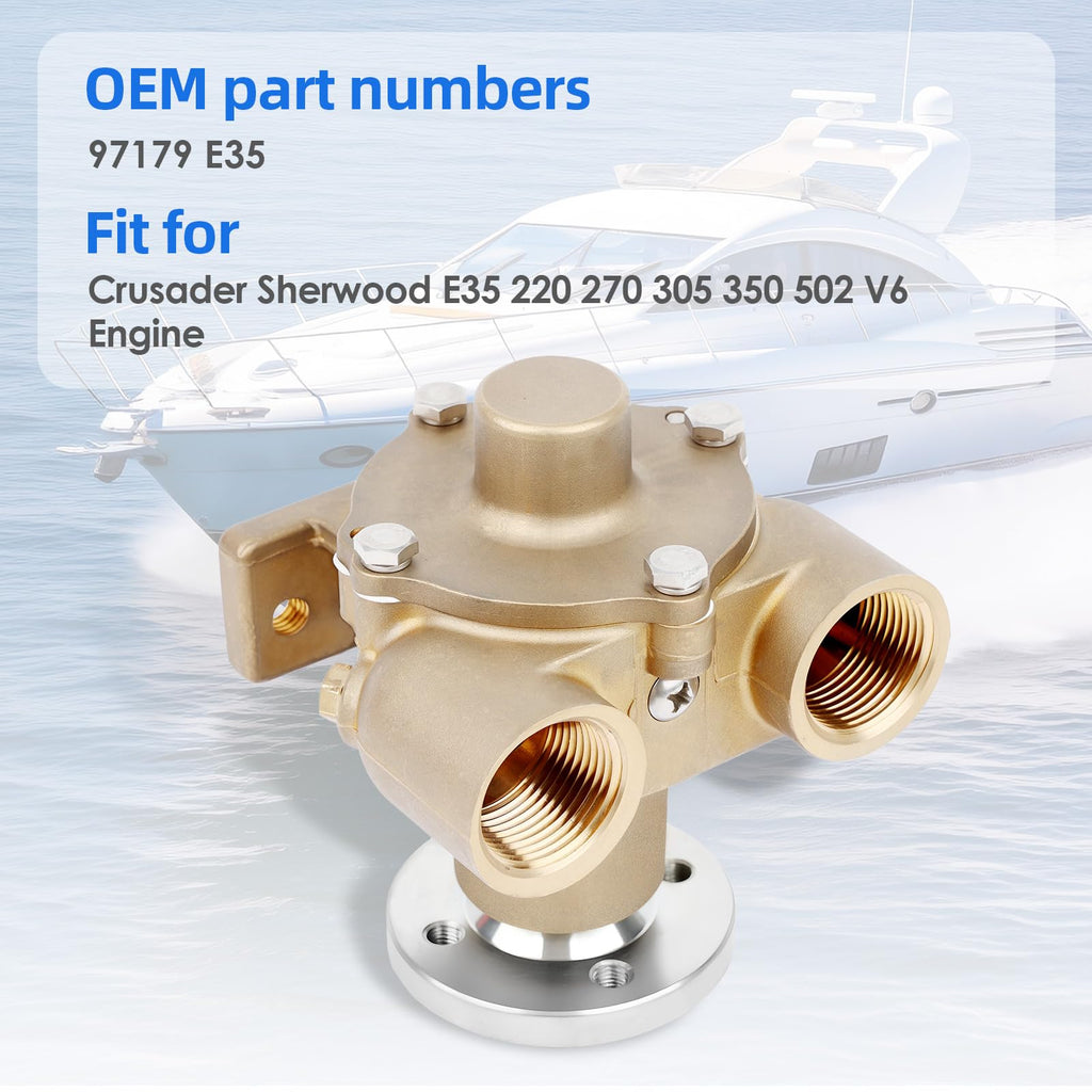 ComTrekium 97179 Raw Sea Water Pump for Crusader Sherwood E35 220 270 305 350 502 V6 Engine - Complete Marine Water Pump Assembly
