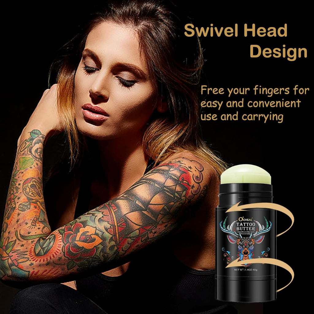 Tattoo Aftercare Butter Balm,Natural Organic Tattoo Cream Moisturizer for Old & New Tattoos Healing Brightener Color