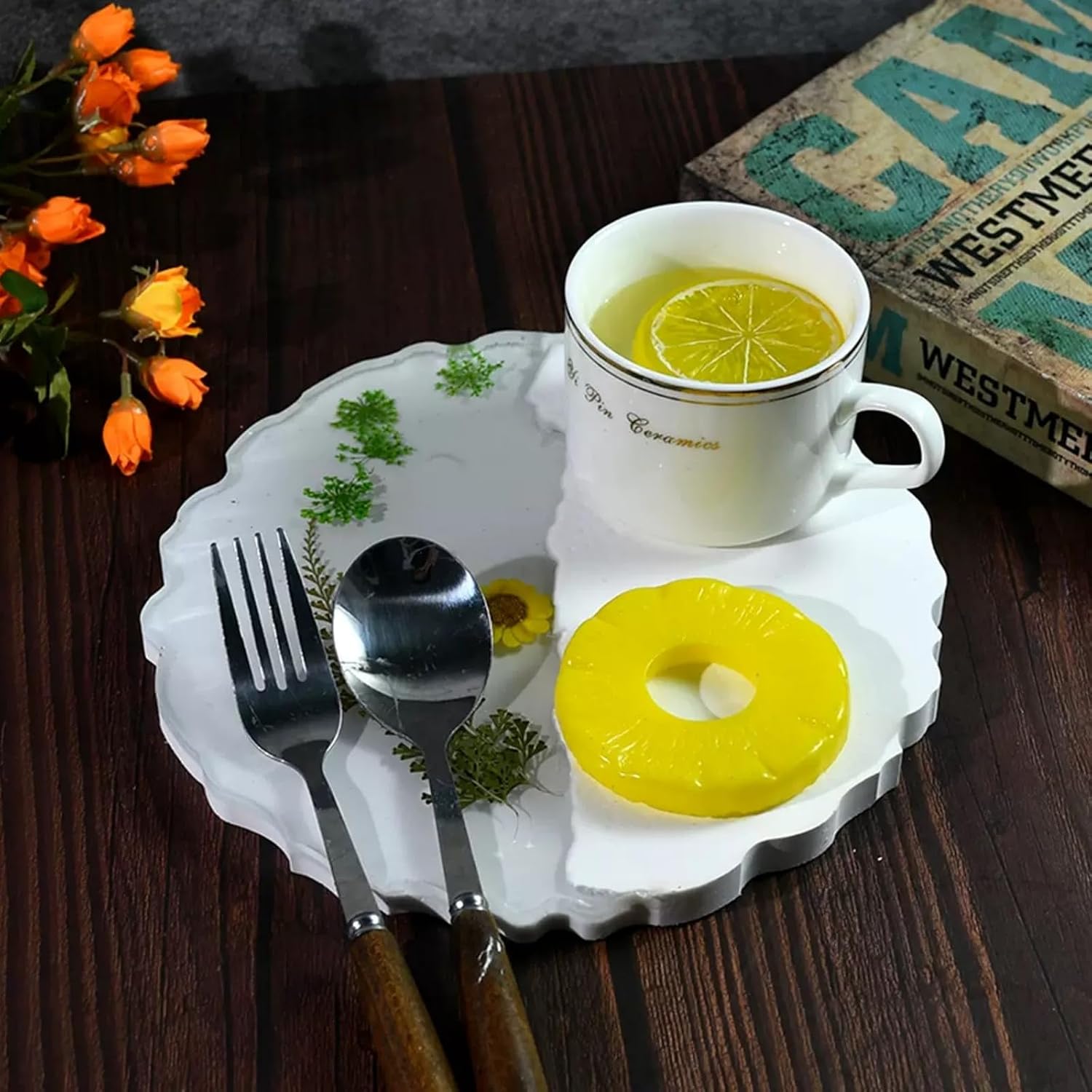 7.8inches Silicone Tray Mold, Geode Silicone Mold for Resin,Irregular Resin Casting Mold for Coaster, Jewelry Storage