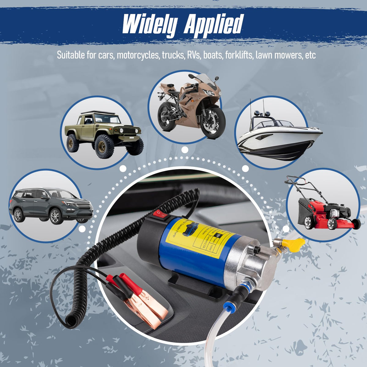 Oil Extractor Pump 12V 100W, Ultra-Quiet Fluid Transfer Pump for Engine Oil