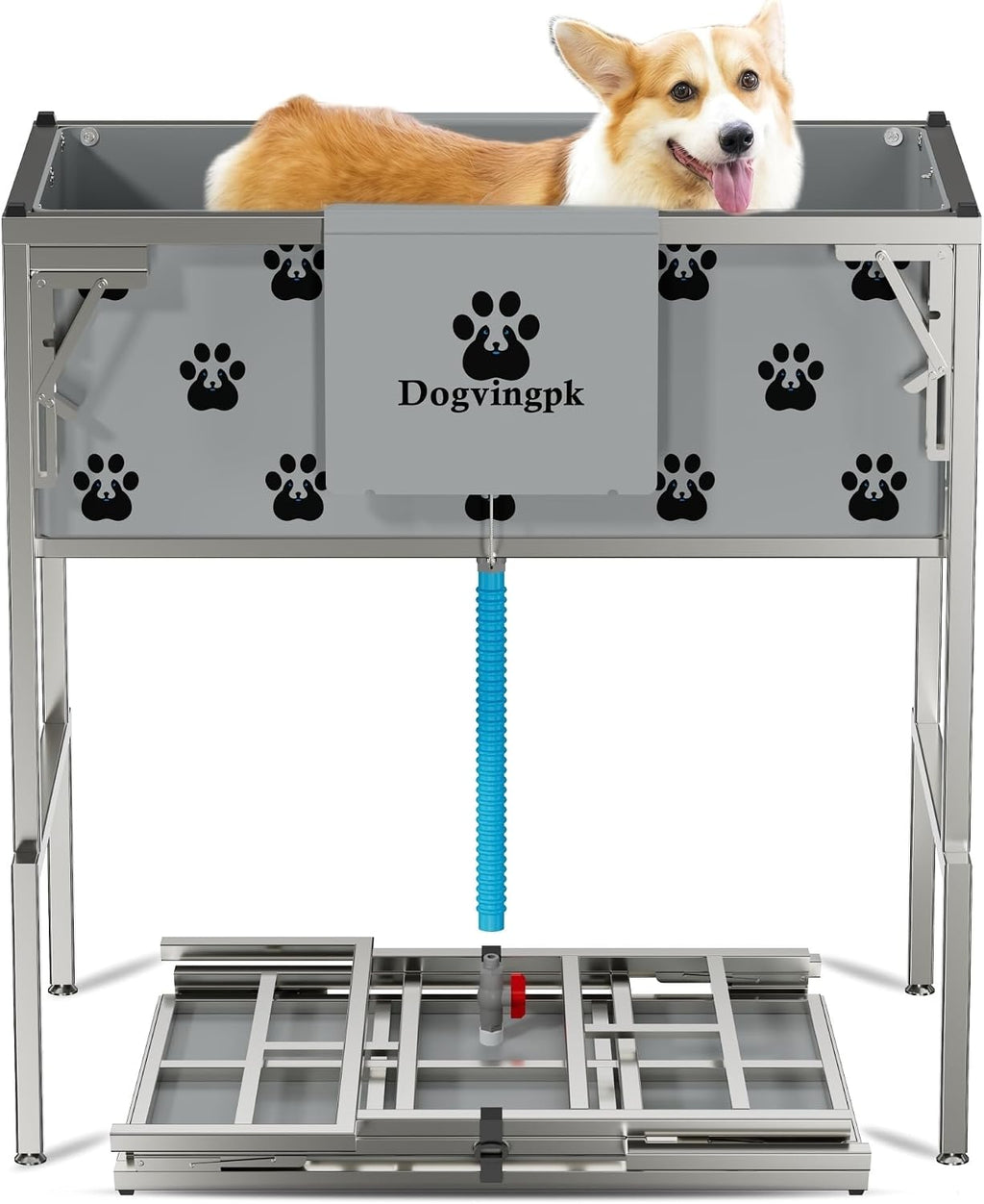 Portable Foldable Dog Bathtub, 300 lb Capacity for Medium and Large Dogs