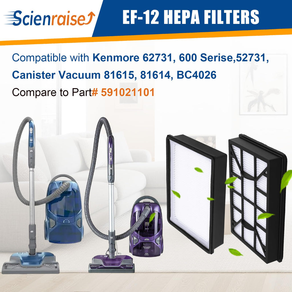 Scienraise EF-12 HEPA Filter Replacement for Kenmore 600 Series Vacuum