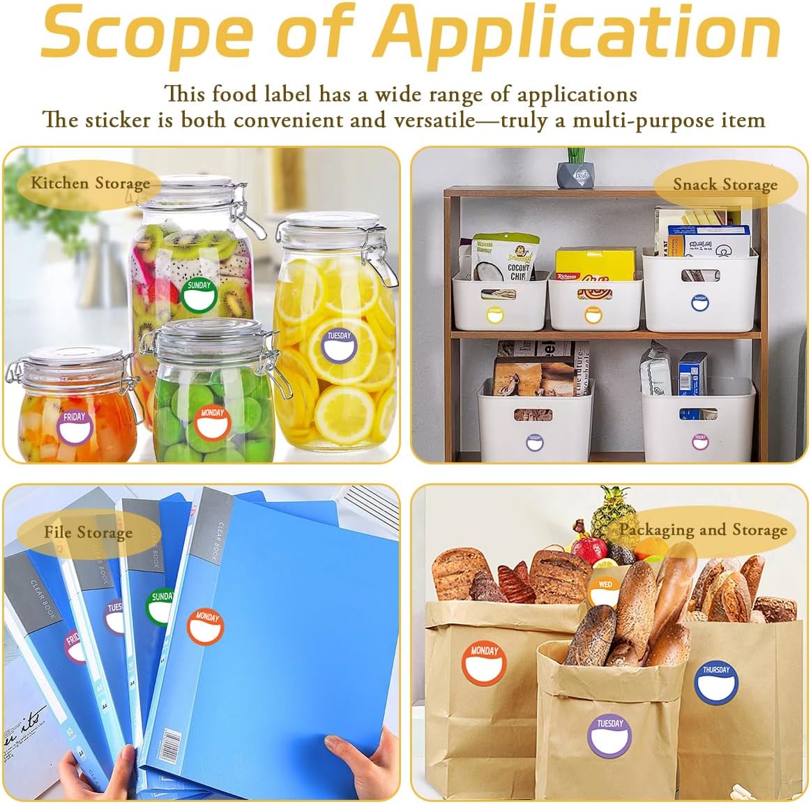 Day Dots Food Labels,14 Rolls, 7000 Pieces (7000)