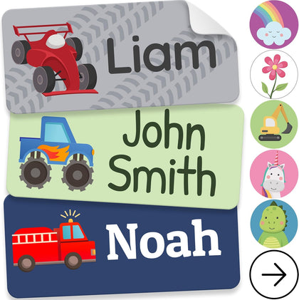 Personalized Name Labels for Kids (70 Labels) - Durable & Waterproof Custom Name Stickers for Clothing Tags, School