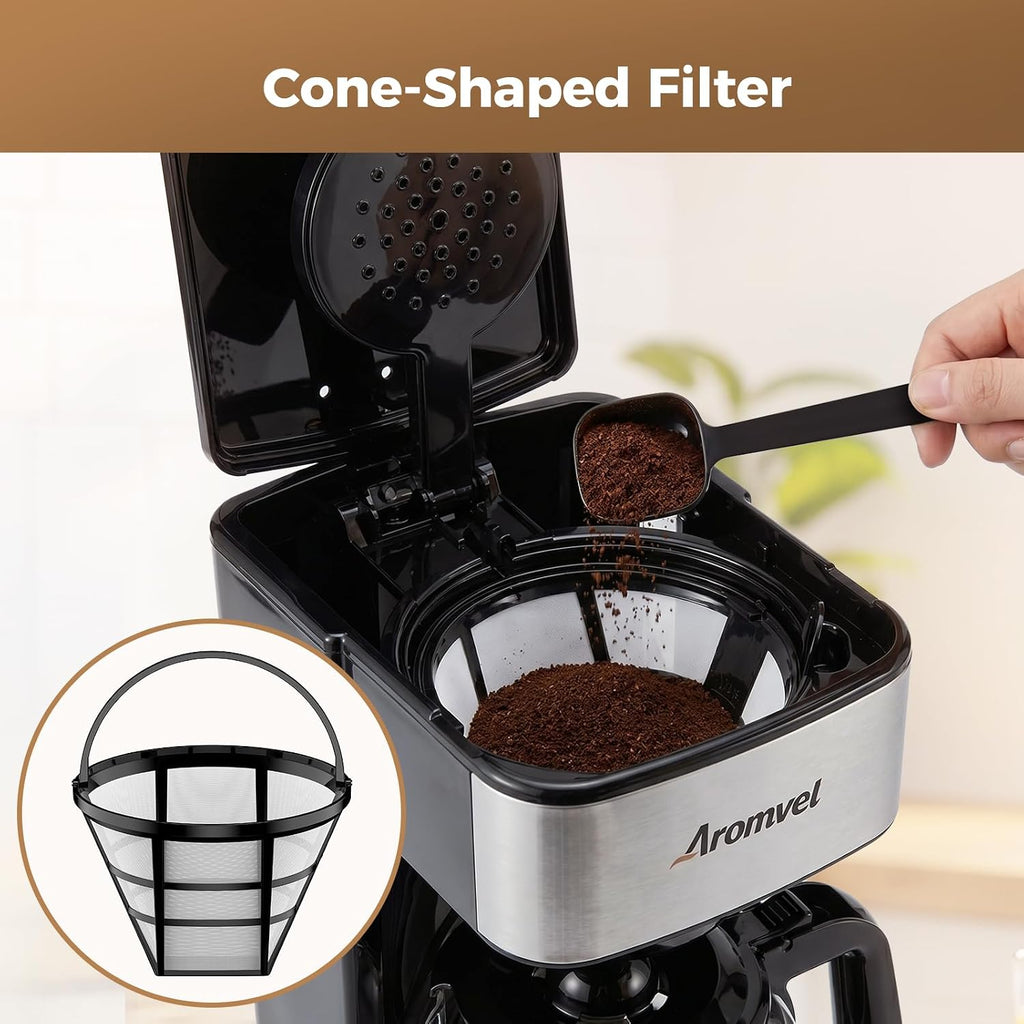 12 Cup Programmable Coffee Maker, 24-Hour Delay Brew, Drip Coffee | Large 1.8L Water Tank, Drip Coffee Machine with