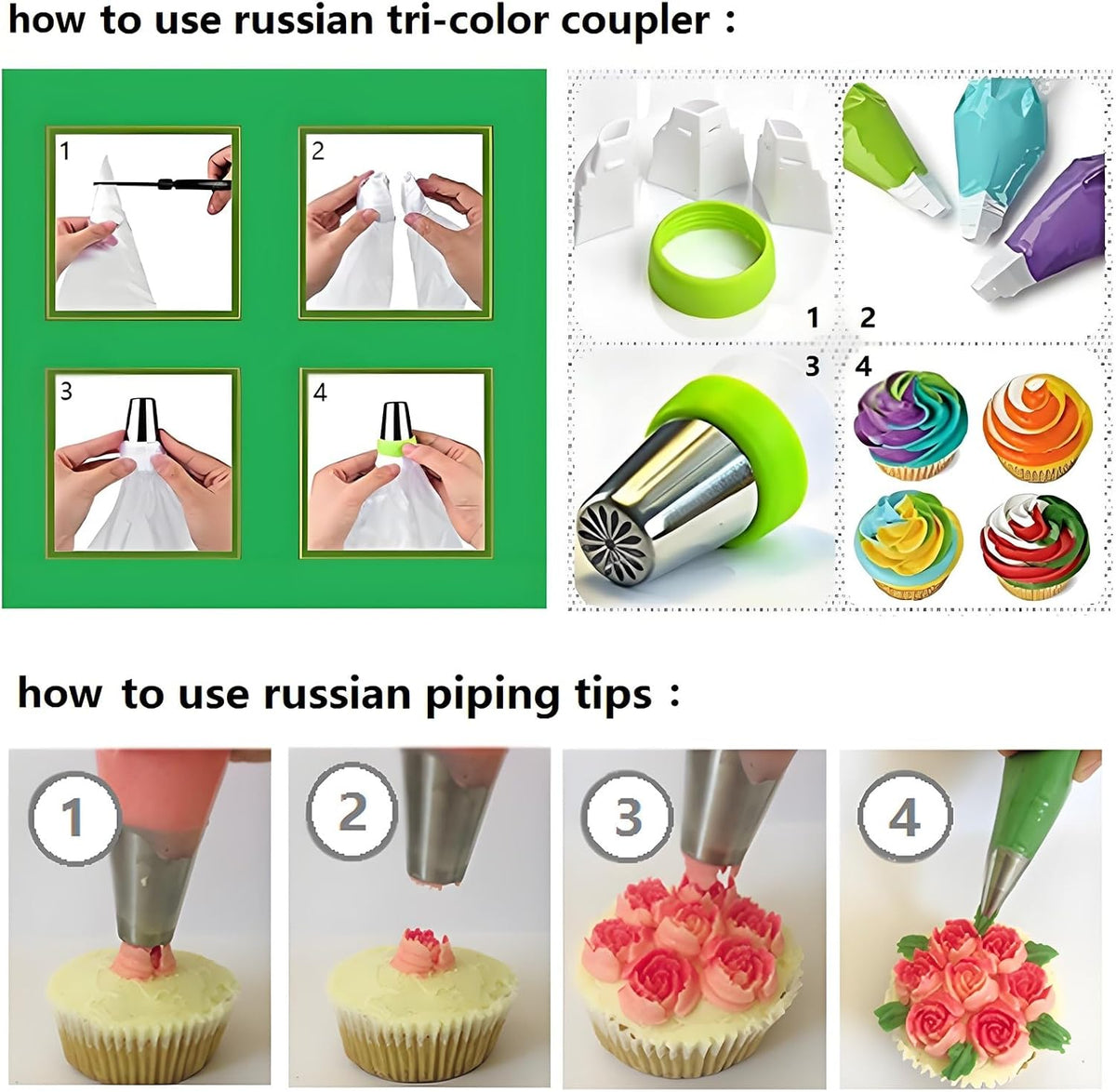 Piping Bags and Tips Set, 130 Pcs Baking Supplies
