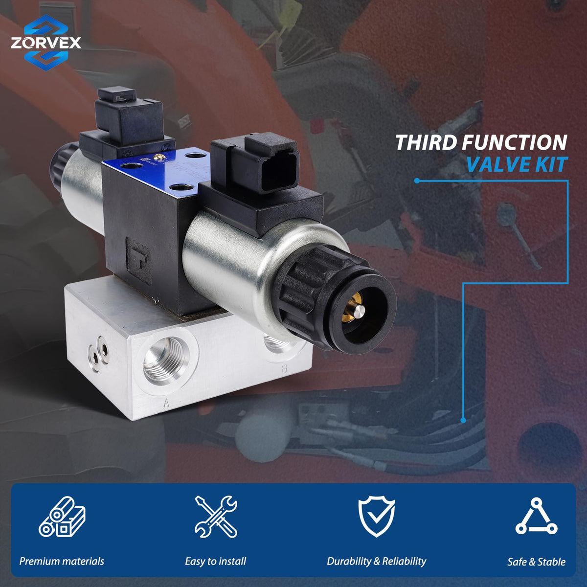 TFK3 Third Function Valve Kit for Kubota L4600, L4701 Tractors - Enables Grapple, Auger, Snowplow & Snow Blower Attachments