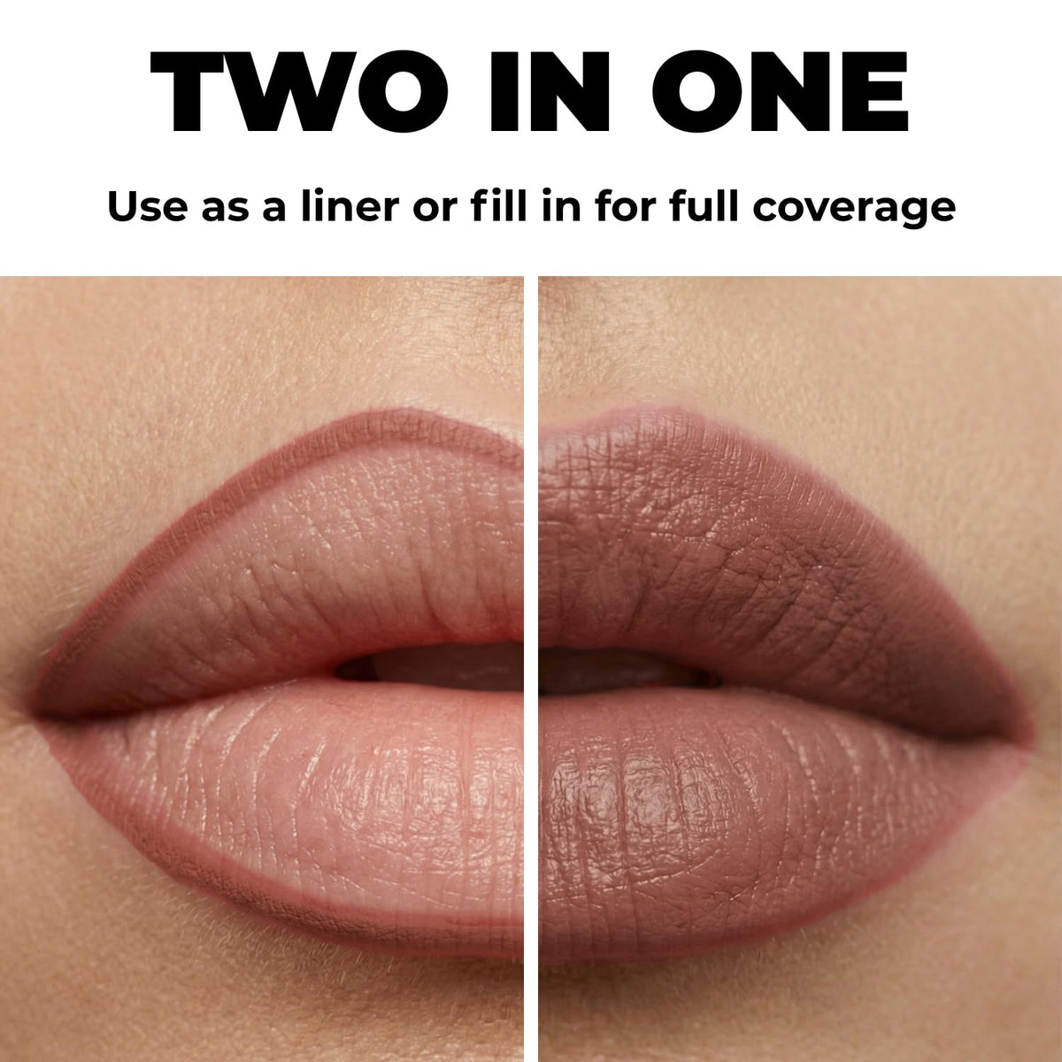 Lip Liner Pencil - Pink Taupe - 2-in-1 Waterproof Lip Liner