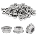 Bonsicoky #10-32 Serrated Flange Nuts, 50 Pack, Silver