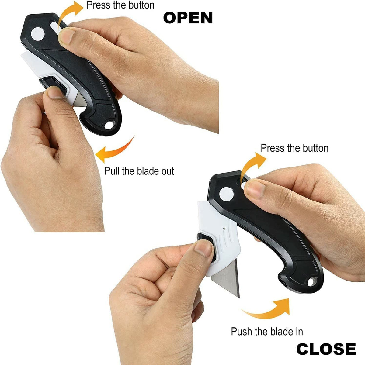 Lightweight Strong ABS Plastic Folding Utility Box Cutter (Bright Yellow, 6)