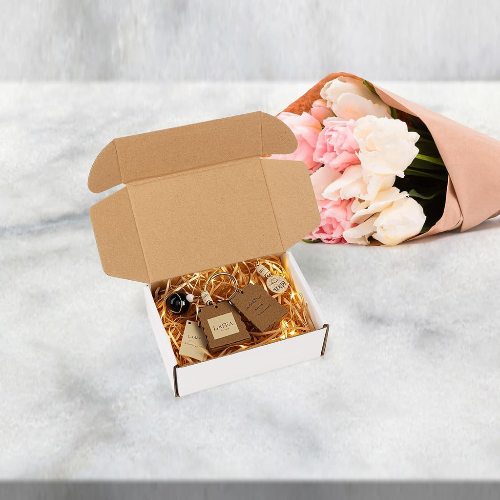 75 Pack 6x4x2 Small Shipping Boxes, White Corrugated Cardboard Mailer Box for Packing, Mailing, Business