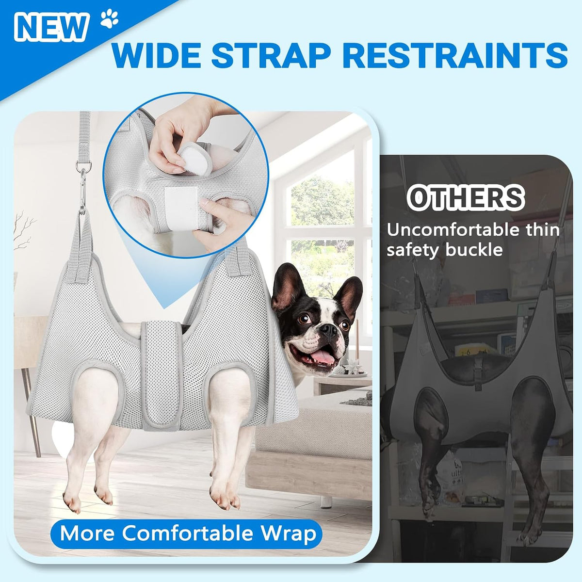 Dog Grooming Hammock for Small Dogs, Dog Hanging Harness for Nail Trimming Doorframe, Pet Holder Restraint for