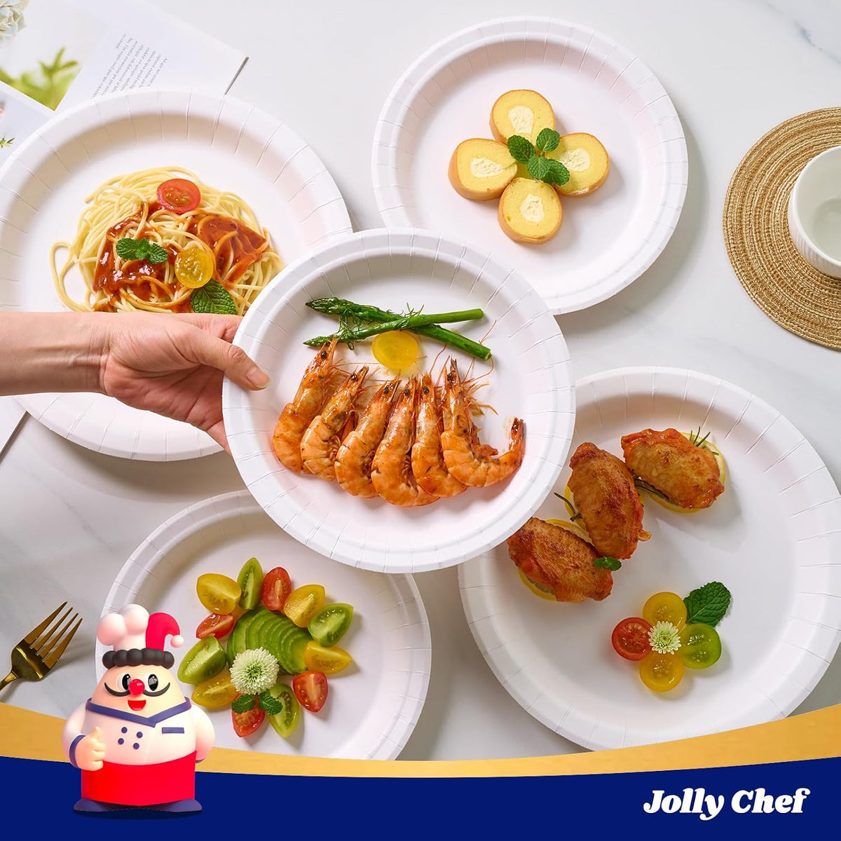 10 inch 140 Pack Disposable Paper Plates