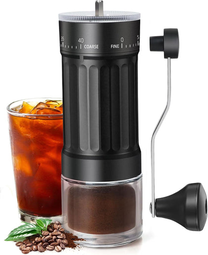 Manual Coffee Grinder With Ceramics Burr For Espresso,French Press,40 Adjustable Settings,Portable Hand Coffee Bean