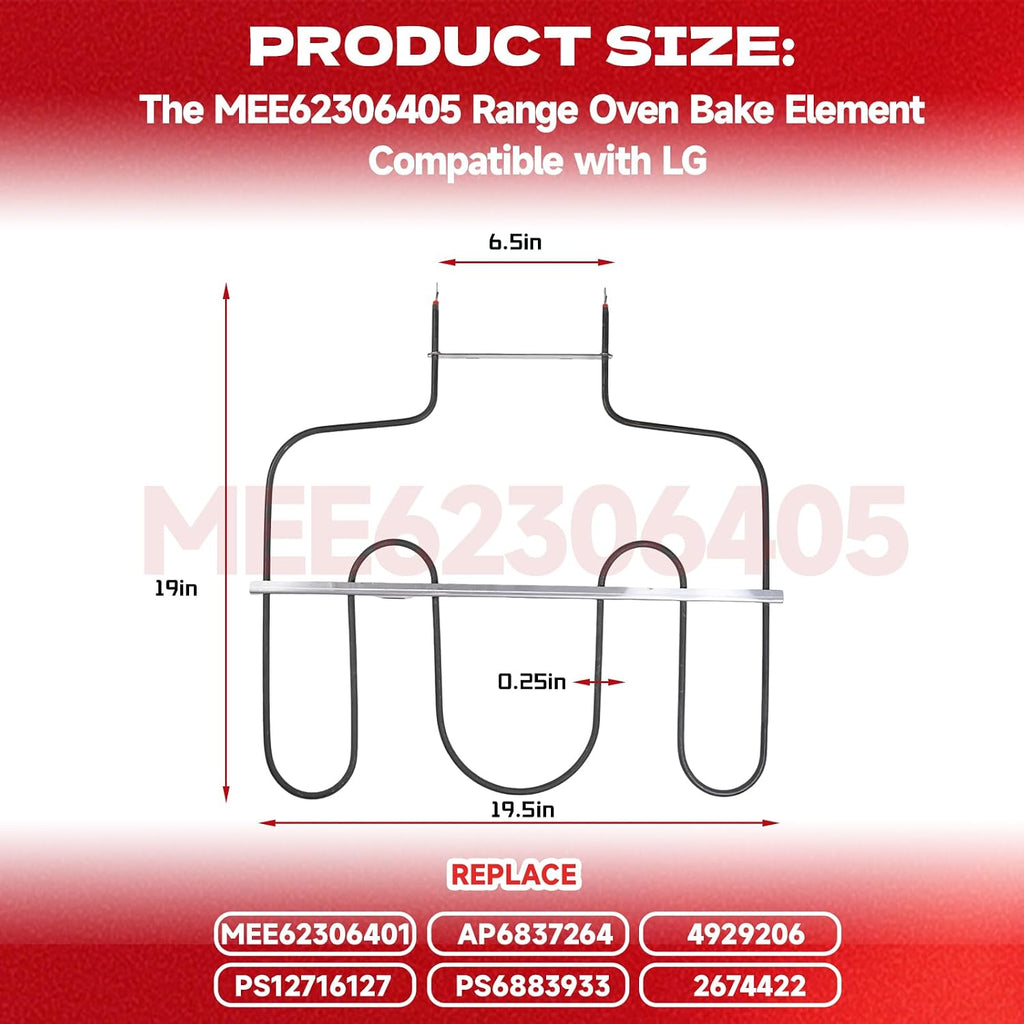 OEM MEE62306405 Oven Stove Bake Heating Element Compatible with LG, Replace MEE62306401 AP6837264 4929206 PS12716127 PS6883933 2674422