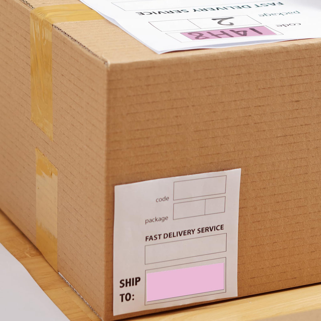 Pink Rectangle Labels 3" x 1" Color Coding Stickers Roll 500 Pcs