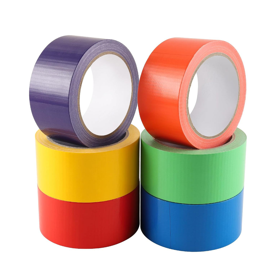 Rainbow Colored Duct Tape, 6 Pack 2 inches x 20 Yards