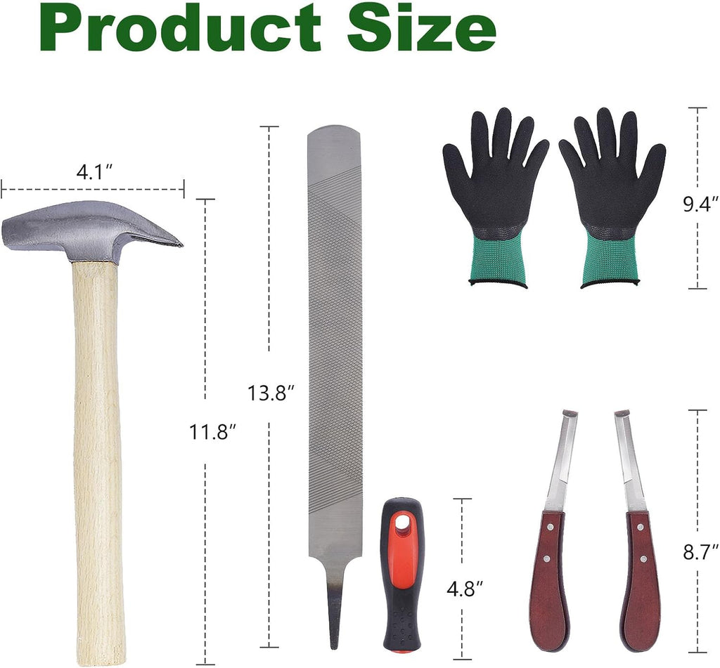 12PCS Horse Farrier Tools Kit Hoof Trimming Tools with Handbag