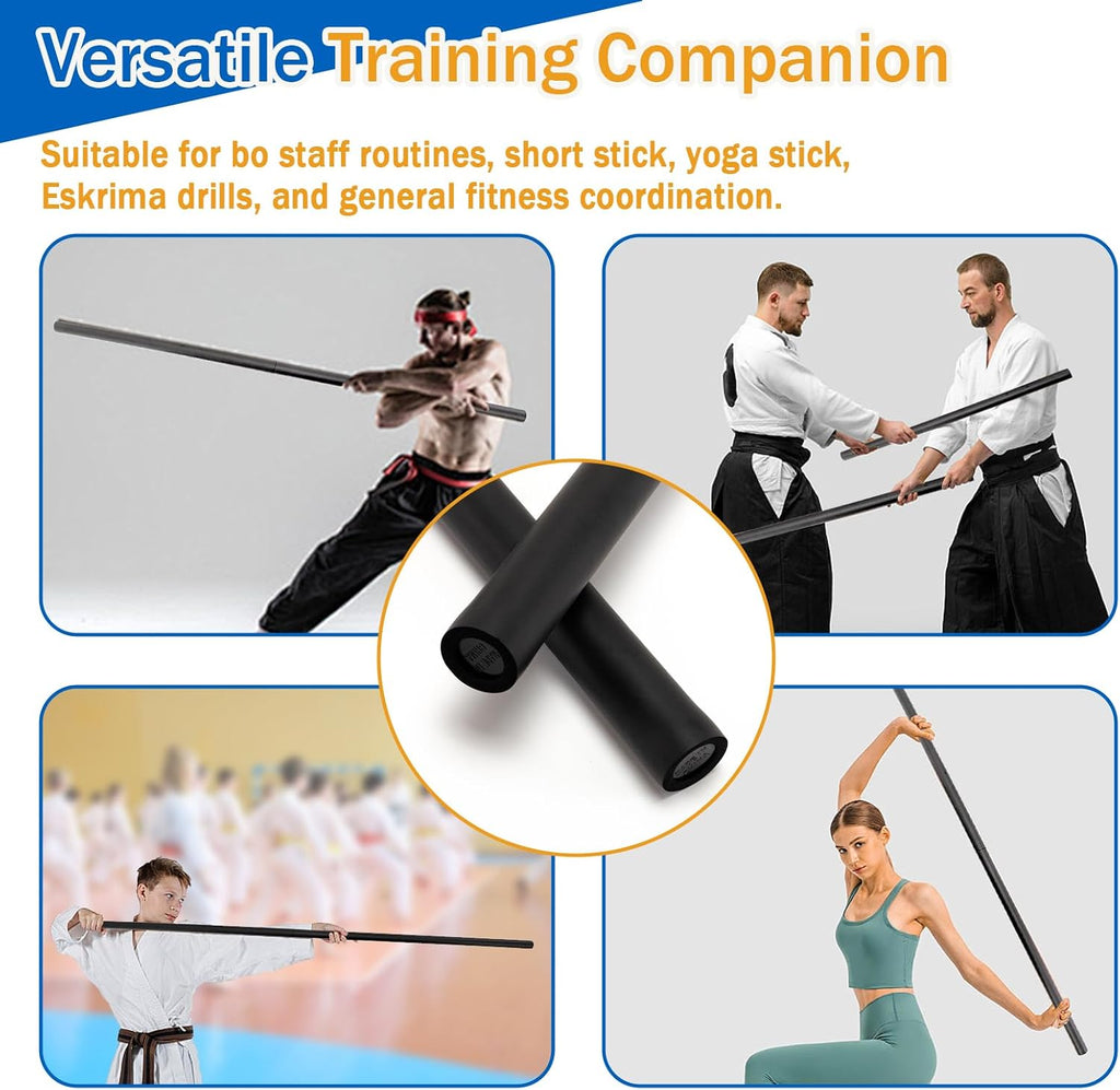 4ft - 6ft Adjustable Collapsible Bo Staff, Foam-Padded Martial Arts Training Staff for Yoga Stick & Safe Practice