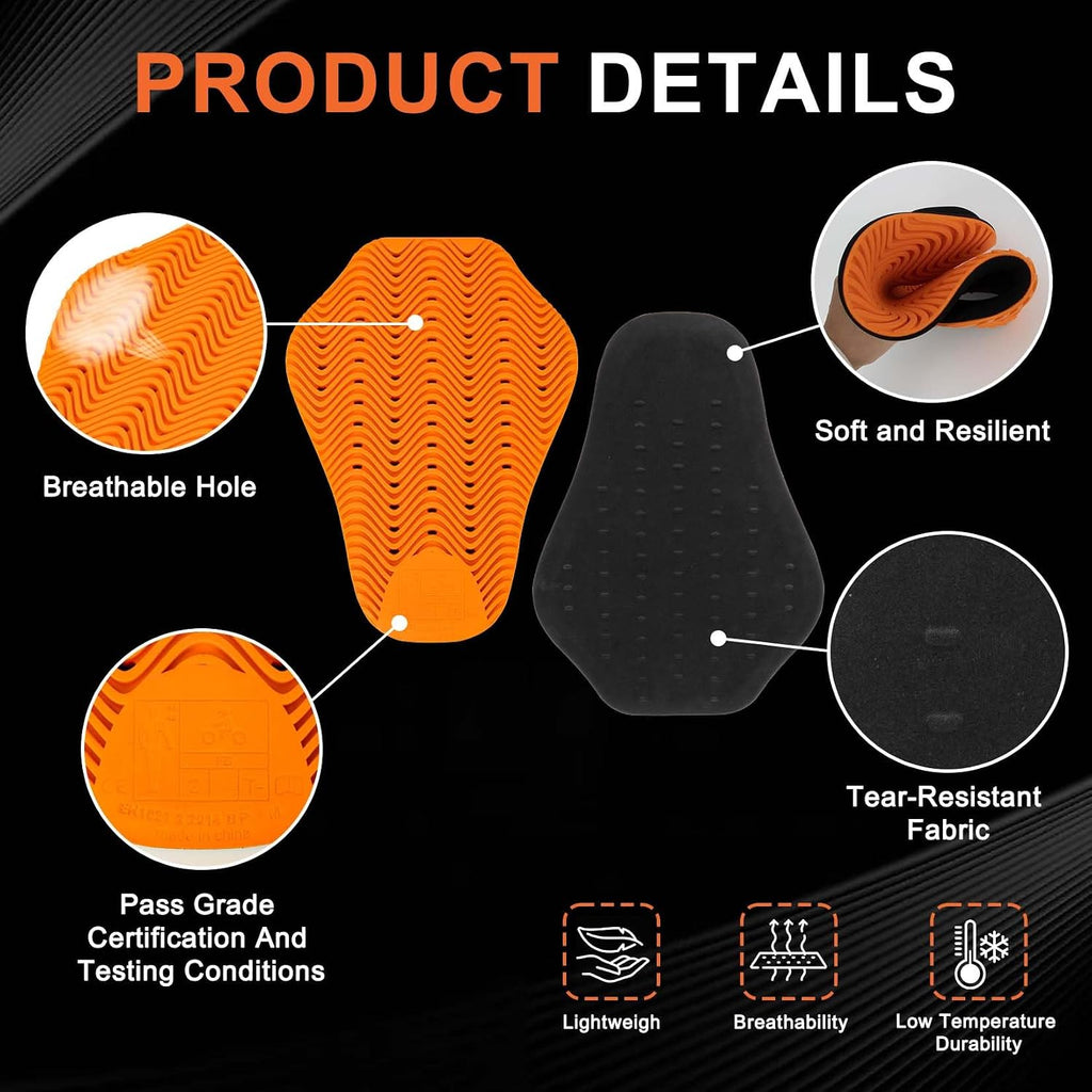 CE Level 2 Back Motorcycle Armor,CE Level 2 Armor Jacket Pads Inserts | CE Level 2 Back Motorcycle Armor Inserts,Body