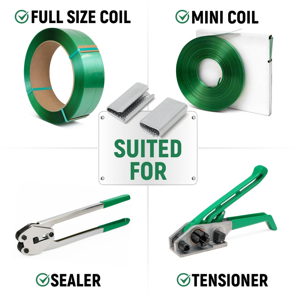 Open Serrated Seals for 1/2" PET Polyester Strapping, Pack of 250