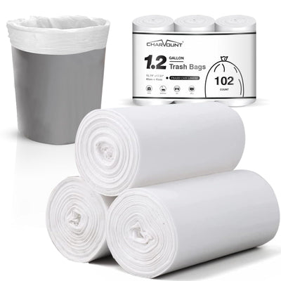 Small Trash Bags 1.2 Gallon, 102 Count Garbage Bags