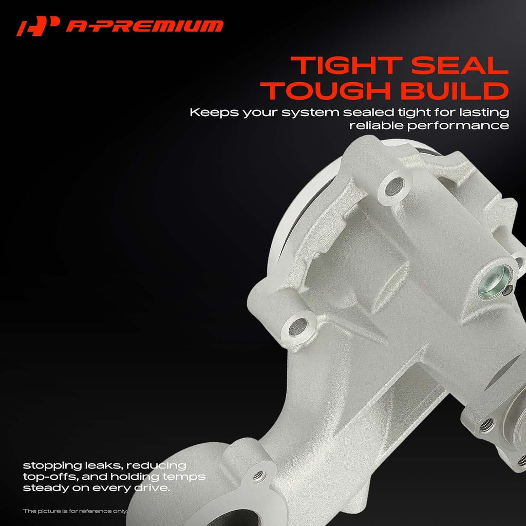 A-Premium Aluminum Engine Water Pump W/Seals Compatible with Ford F-150 2014-2011, Mustang 2014-2011 - DOHC, 8Cyl 5.0L - (fits for 4 holes of Flange Disc), Replace# BR3Z8501C, BR3Z8501H