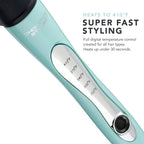 Mischief, Professional Curling Wand, 5 Variable Temperatures, 0.7”x 0.9” Extra Thick Long Length Rectangular Titanium