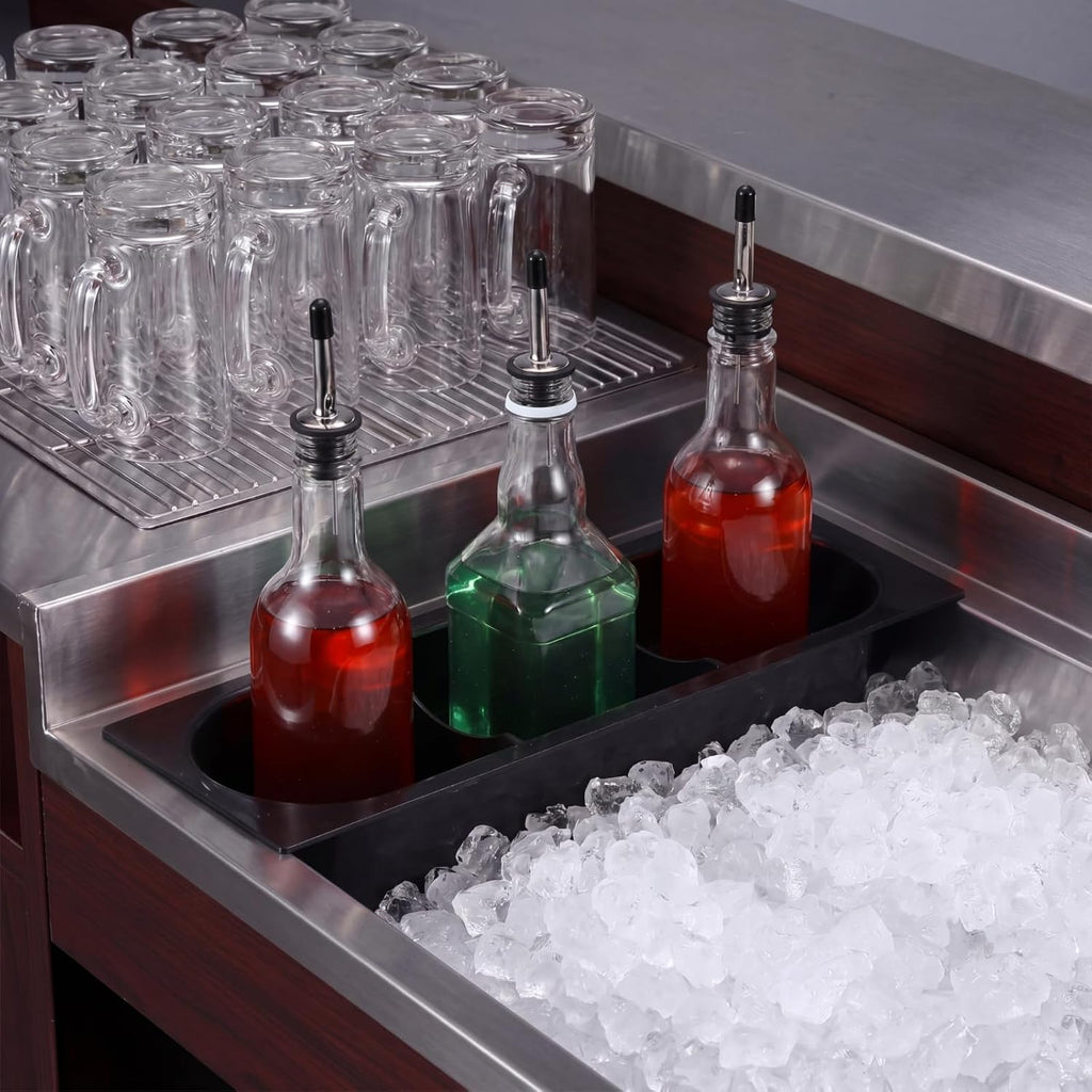 2 Pcs Plastic Bottle Holder for Ice Bins with 12 Bottle Pourers