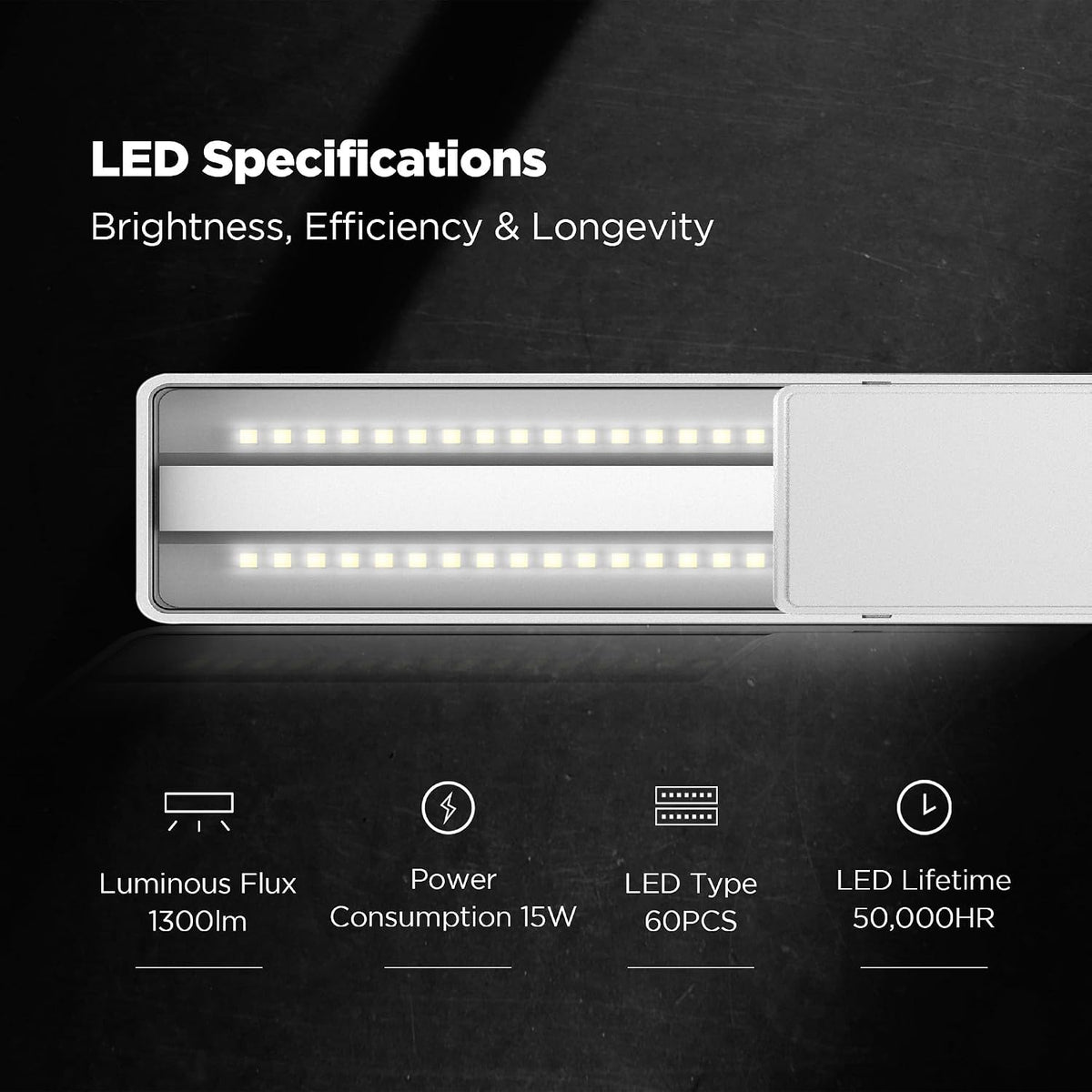 Flat Nano 15W Full Spectrum Aquarium Light, 4 Level Dimmable Plant Light, IP54 Waterproof Freshwater Use Only