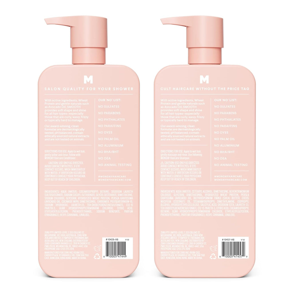 Smooth Shampoo + Conditioner Bathroom Set (2 Count) 27 oz Each For Frizzy, Coarse & Curly Hair Made with Coconut Oil