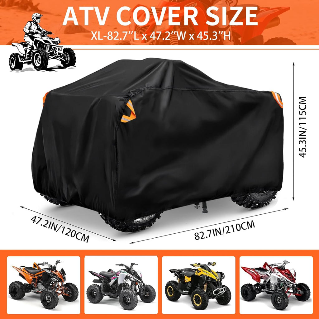 ATV Cover 420D Waterproof Outdoor Heavy Duty 4 Wheeler Cover for Polaris XL | ATV Covers Waterproof Outdoor Heavy
