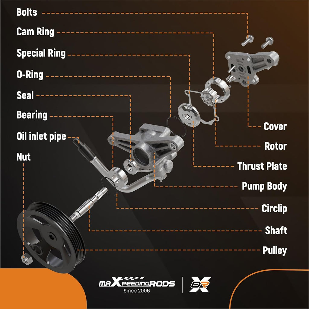 maXpeedingrods Power Steering Pump w/Pulley for Chevy Toyota 1.8L 1998-2002