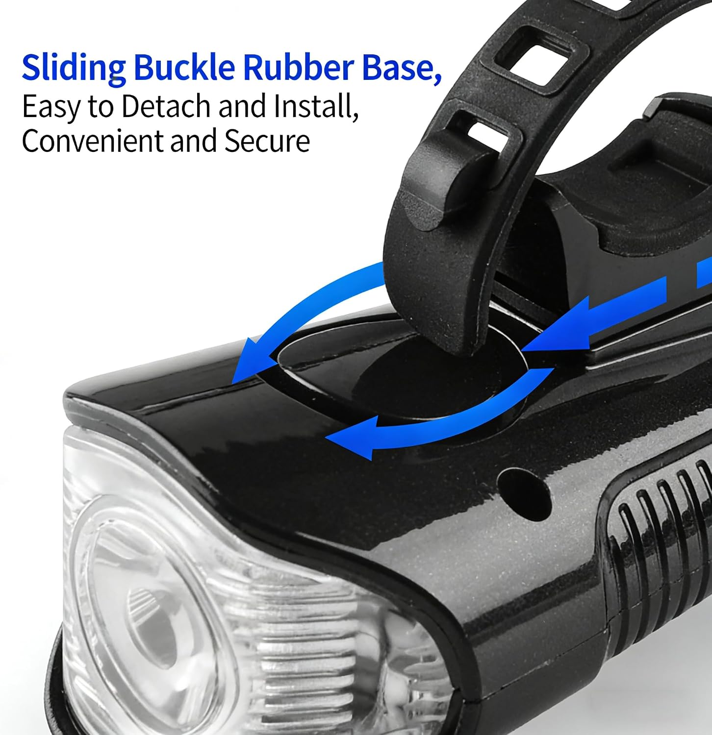 220LM LED Bike Front Light with Horn & Speedometer, USB Rechargeable IP4 Waterproof ABS Flashlight, 3-5h Runtime