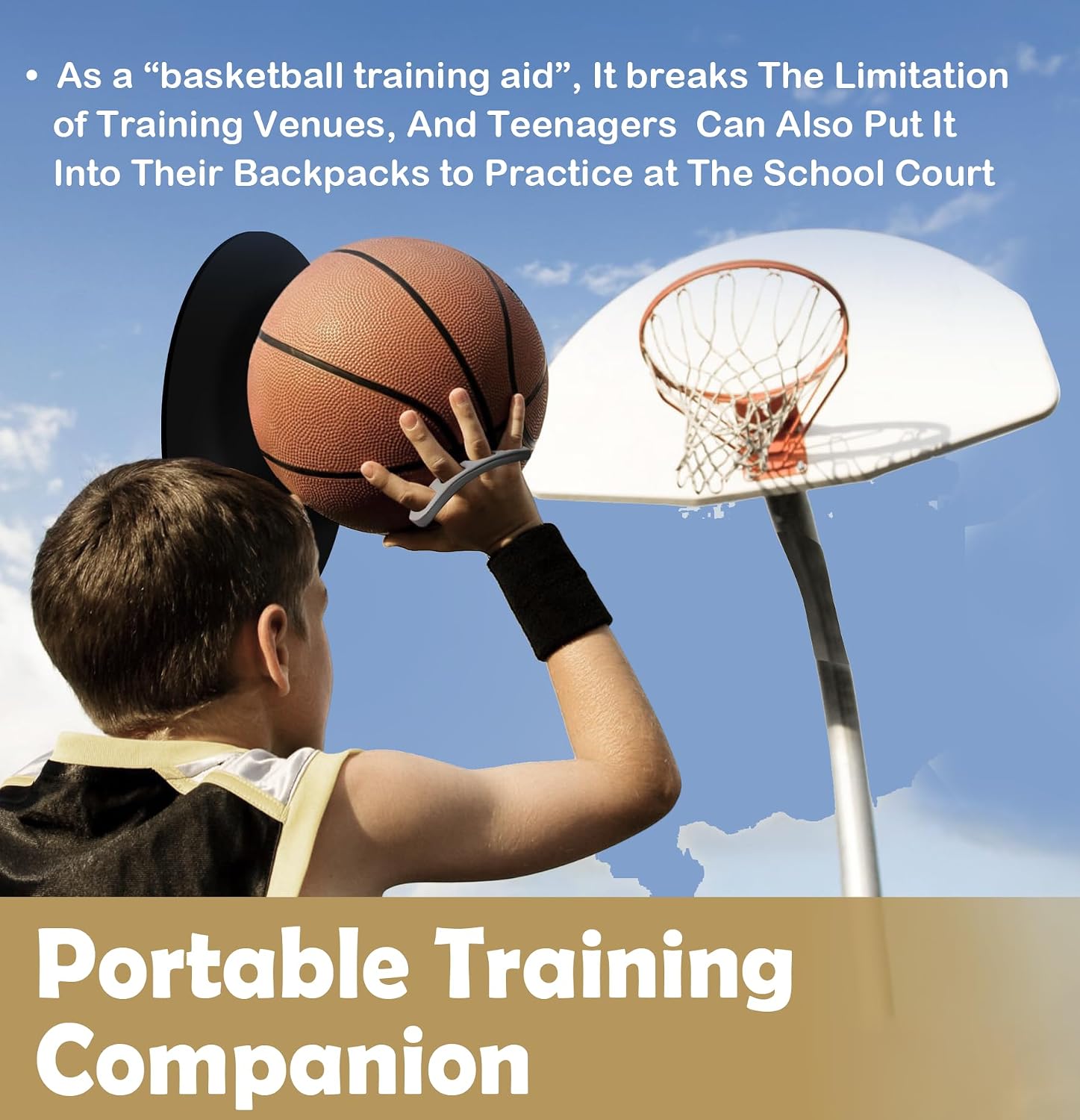 Basketball Shooting Trainer - Adjustable Hand Placement Corrector Eliminate Off-Hand Interference with Bonus 5.3"