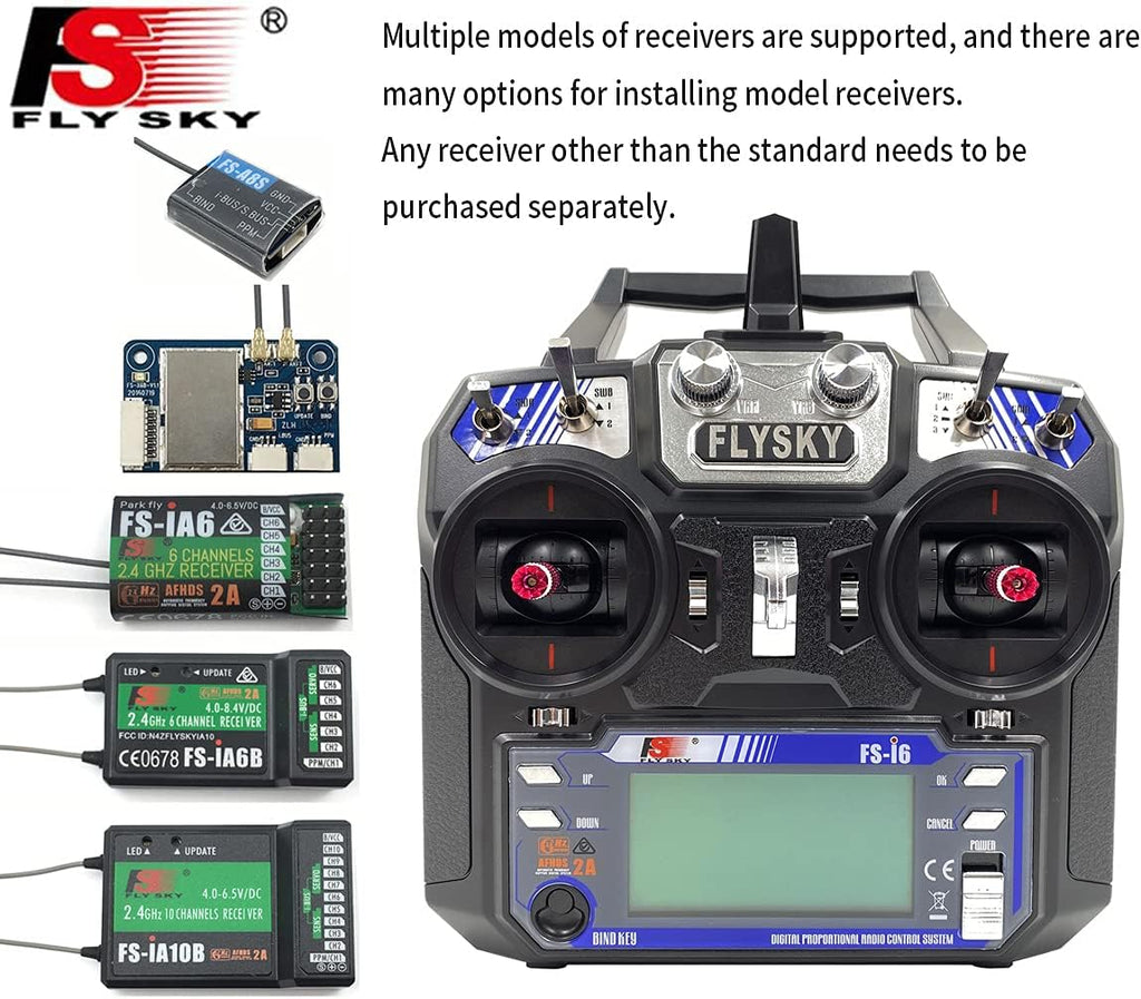 FS-i6 6CH 2.4GHz AFHDS RC Transmitter w/FS-iA6B Receiver for RC Multirotor Helicopter Airplane Glider Quadcopter