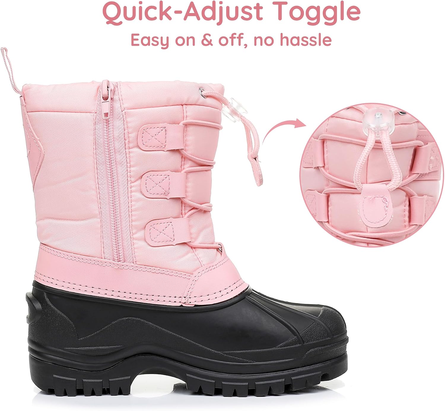 Kids Boys Girls Winter Snow Boots Waterproof Outdoor Snow Boots | Little Kid/Big Kid,Thick Warm Lining,Non-Slip
