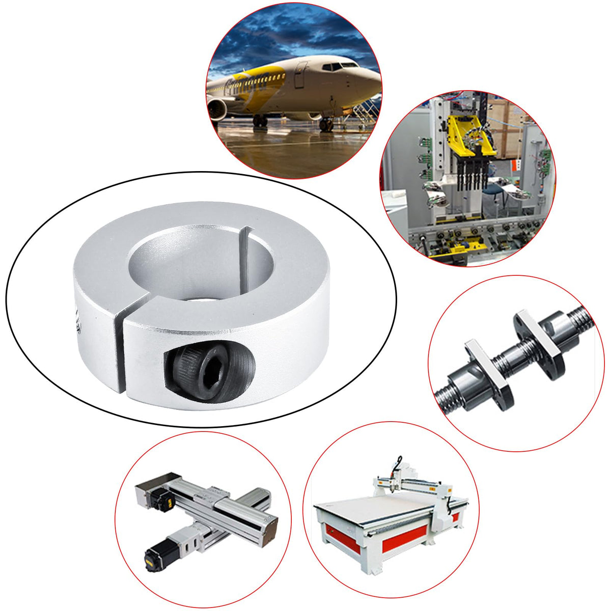 Hordion 4Pcs 20mm Split Shaft Collar, 20mm Bore Dia, 40mm OD, 12mm Thick