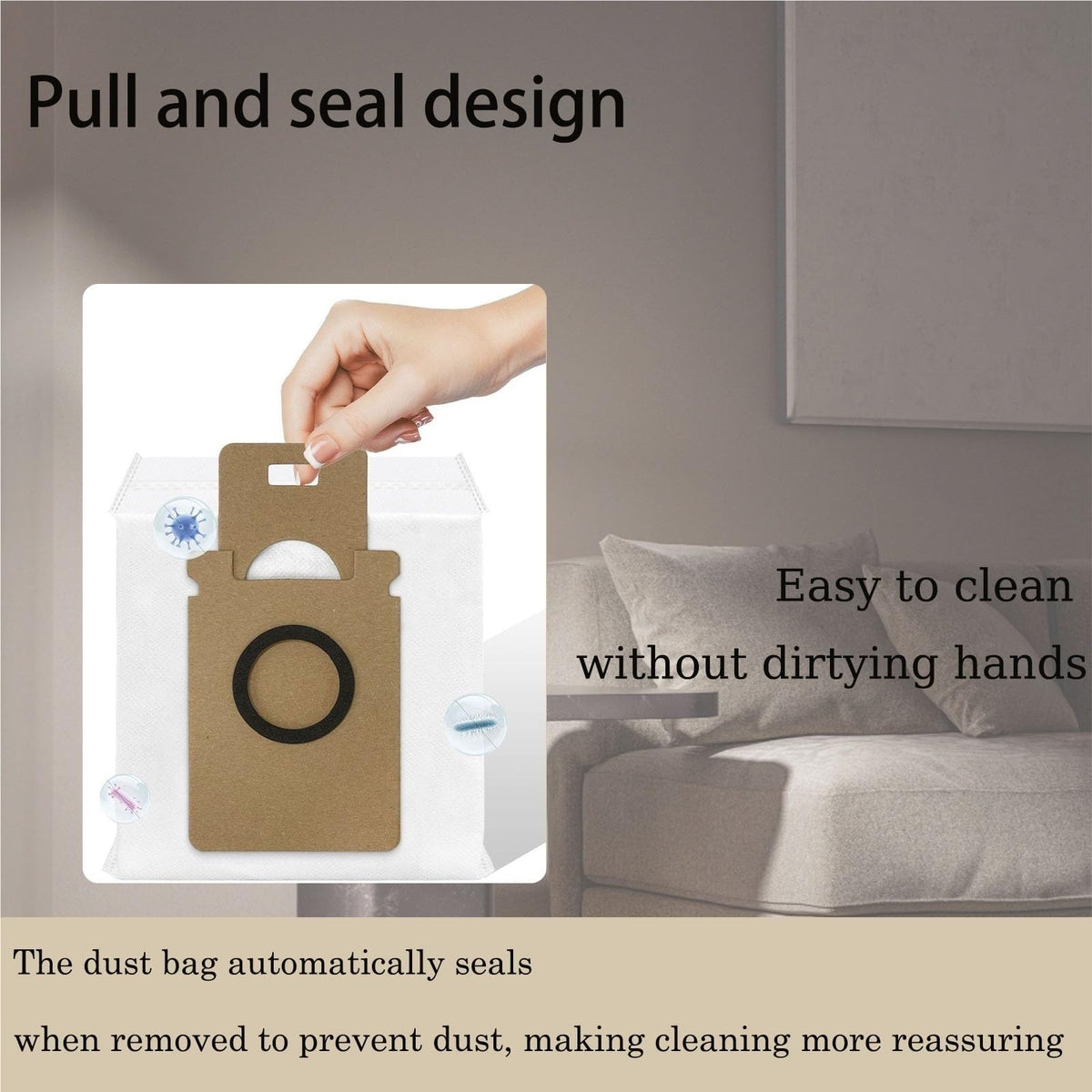 10 Pack Compatible for Roborock Disposable Dust Bag for Auto Empty Station