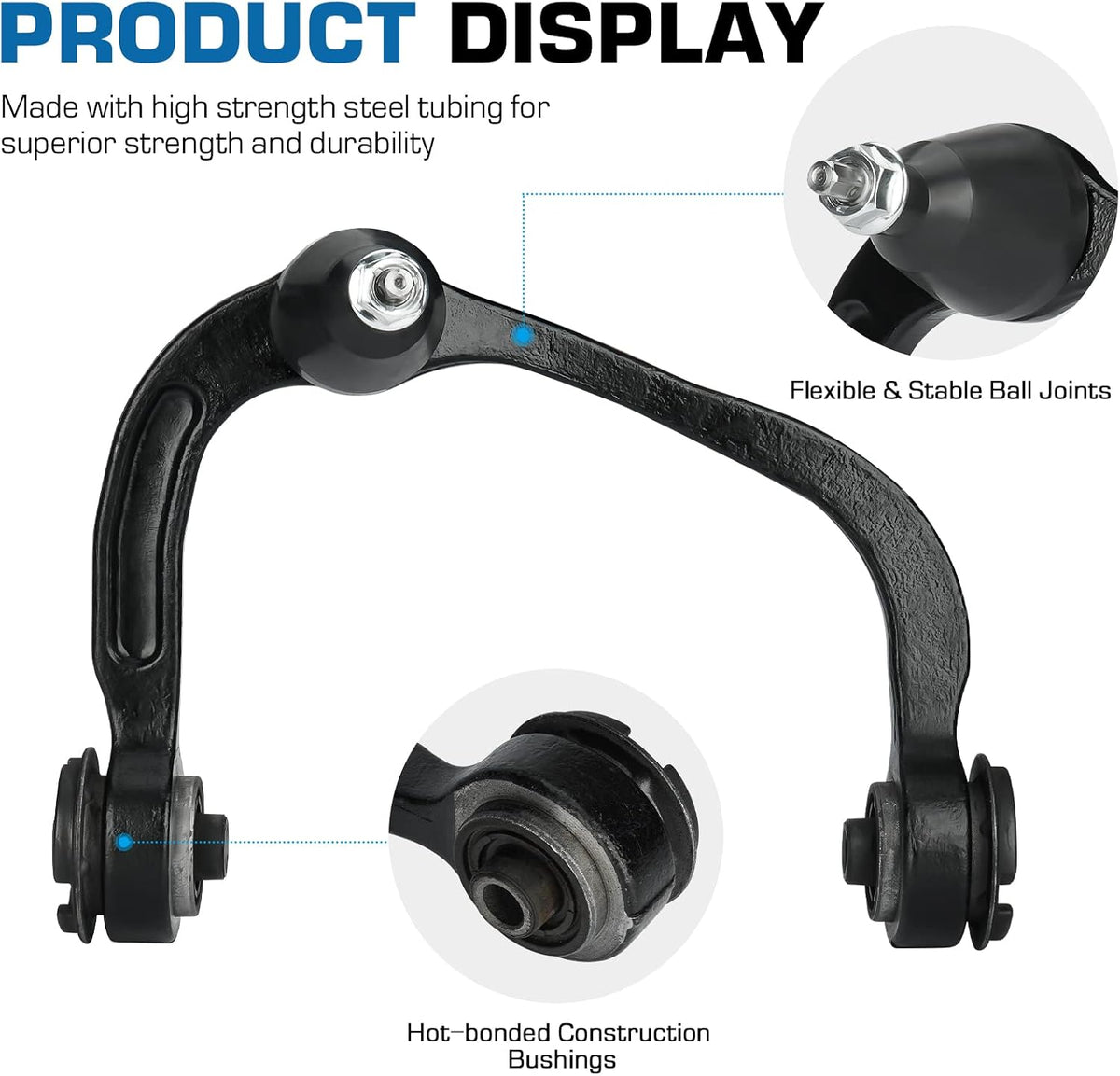 Front Upper Left and Right Control Arm with Ball Joints Fit for Ford Expedition 2007-2017, F150 2004-2014(No Raptor), Fit for Lincoln Mark LT 2006-2008, Navigator 2007-2017