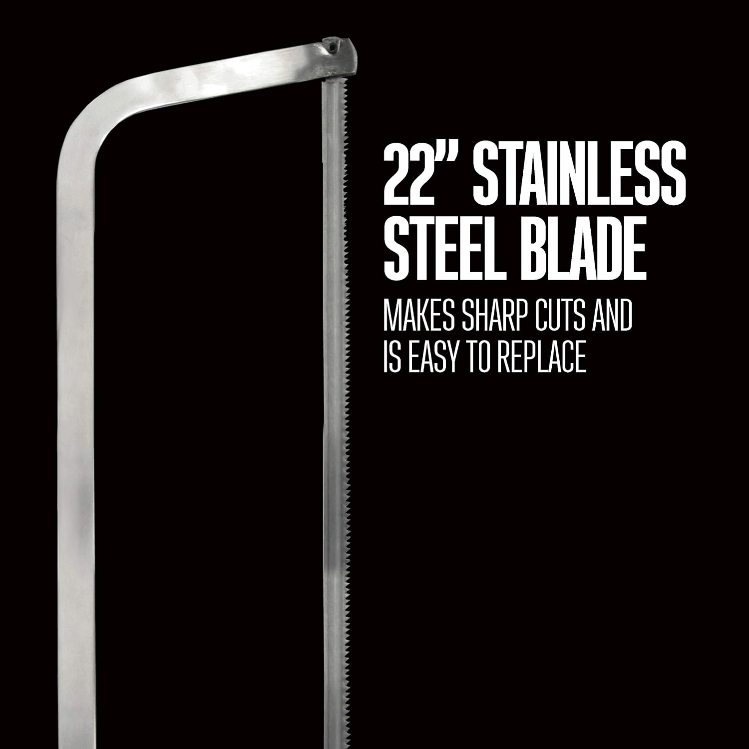 Butcher Meat and Bone Saw with 22 Inch Stainless Steel Serrated Blade with Quick Release Handle (47-2201)