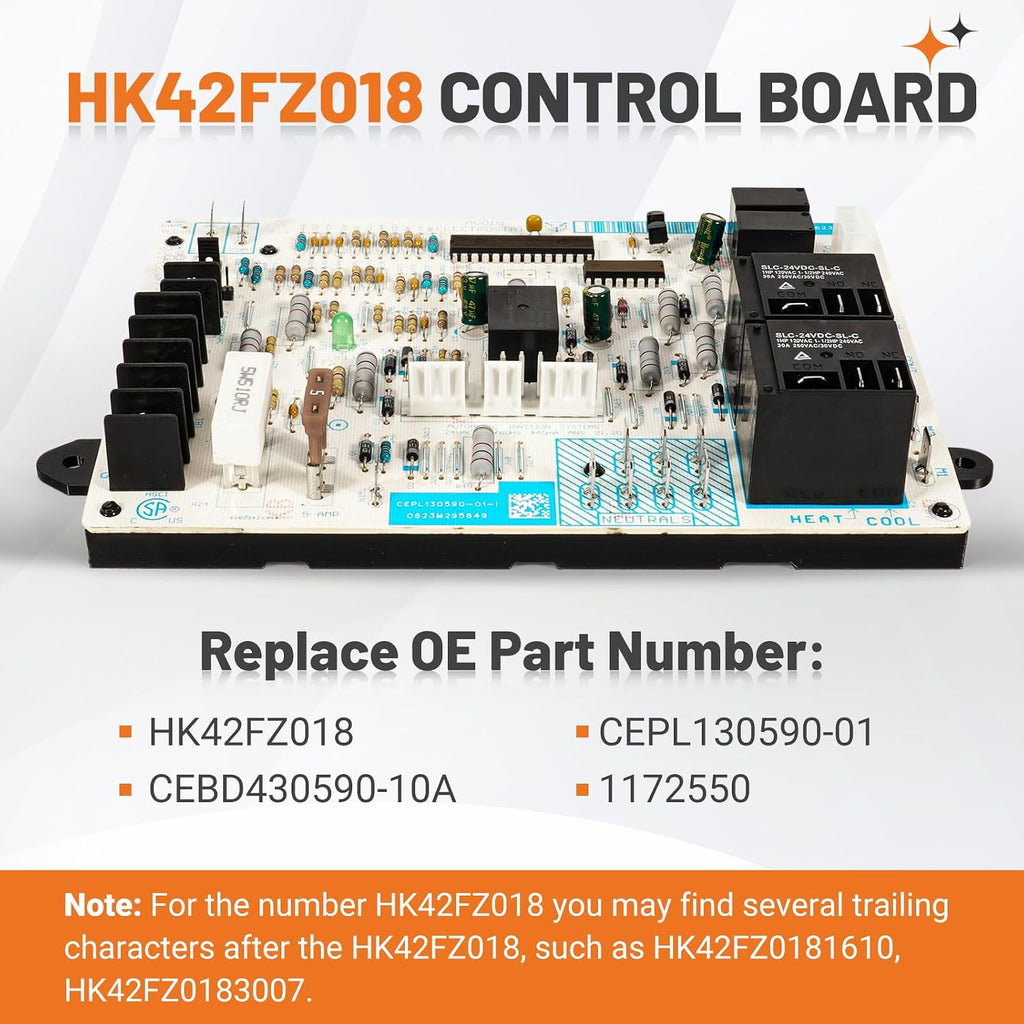 Upgraded HK42FZ018 OEM Furnace Control Board Fits for Carrier 1172550, CEPL130590-01, CEBD430590-10A Control Circuit Board, Fit for Heil Integrated Circuit Panel HVAC Systems (1-Year Worry Free)